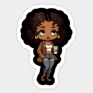 Chibi Black Girl Sticker